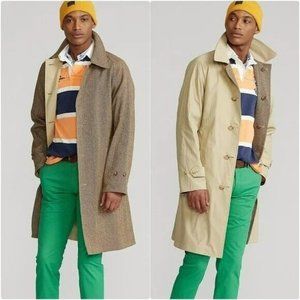$1998 Polo Ralph Lauren Reversible Balmacaan Trench Coat Men's 42R Made in Italy